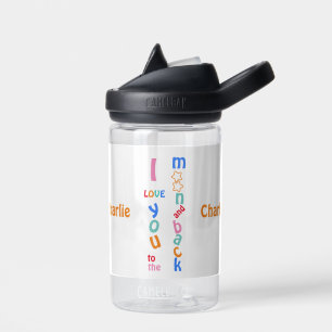 Kids Personalized I Love YOU to the Moon & Back Water Bottle