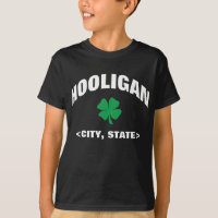 Kids Personalized Irish Hooligan Black T-Shirt