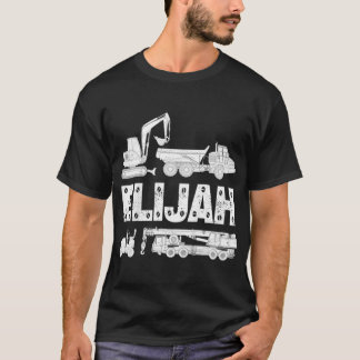 Kids Personalized Kids Name Construction Excavator T-Shirt