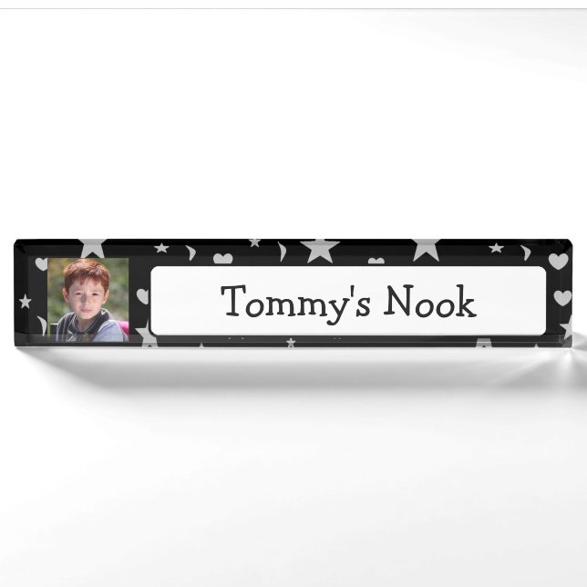 Kid's Personalized Name and Photo Name Plate (Front)