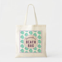 Kids Personalized Name Fish Lilac & Teal Beach