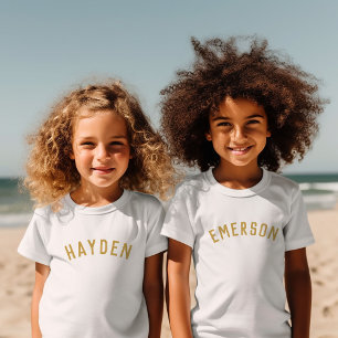 Kids Personalized Name Tee Gold