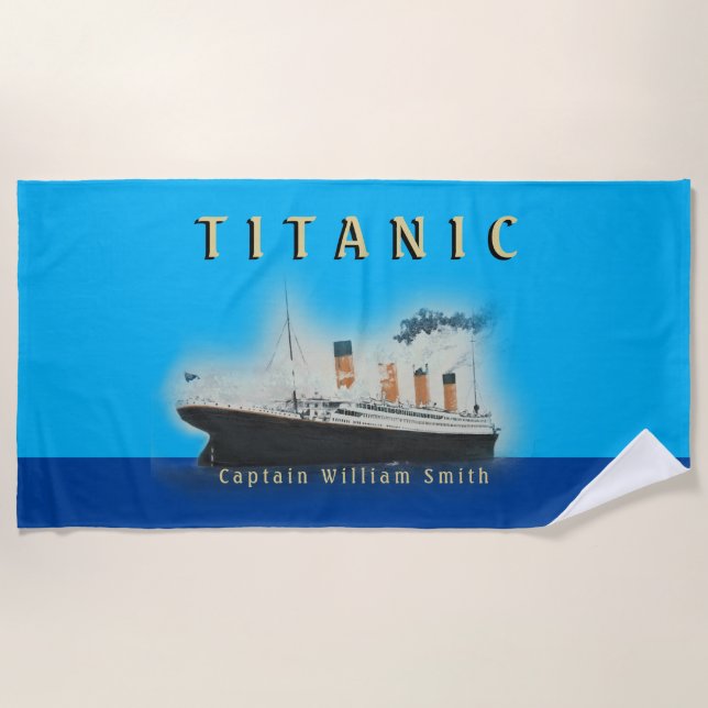 Kids Personalized Name Titanic Beach Towel (Front)