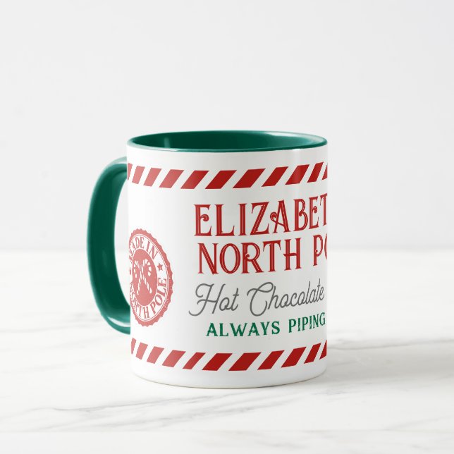 Kids Personalized North Pole Hot Chocolate Mug (Front Left)
