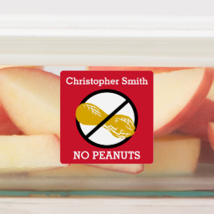 Kids Personalized Peanut Allergy Symbol No Nuts