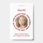 Kids Personalized Photo Food Allergy Medical Alert