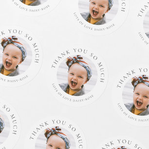 Kids Personalized Photo Thank You Classic Round Sticker
