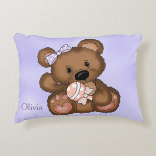 Kid's Personalized Pillow Teddy Bear Rattle