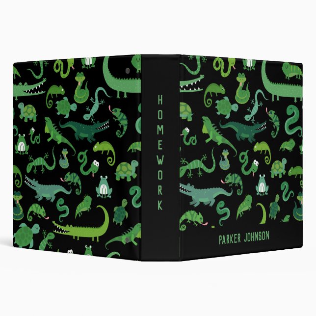 Kids Personalized Reptile Amphibian Animal Binder (Background)