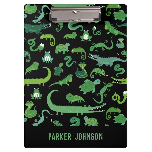 Kids Personalized Reptile Amphibian Animal Clipboard (Front)
