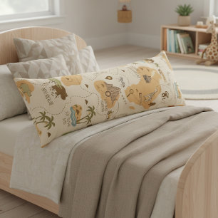 Kid's Personalized Safari Map ID1269 Body Pillow