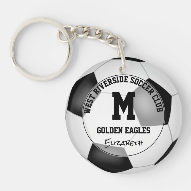 kids personalized soccer team gifts keychain (Front)