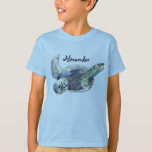 Kid's personalized tee animal sea turtle