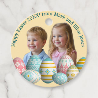 Kids Photos Easter Painted Eggs  Favour Tags