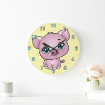 Kids Piglet Wall Clock