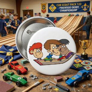 Kids Pinewood Derby Car Race 3 Inch Round Button