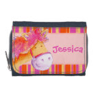 Kids Pink and orange pony /horse add your name