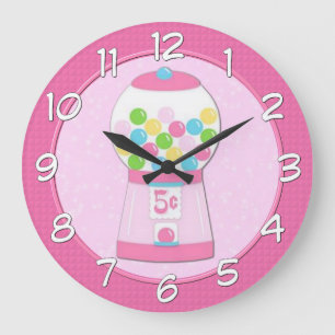 Kids' Pink Bubblegum Machine Wall Clock