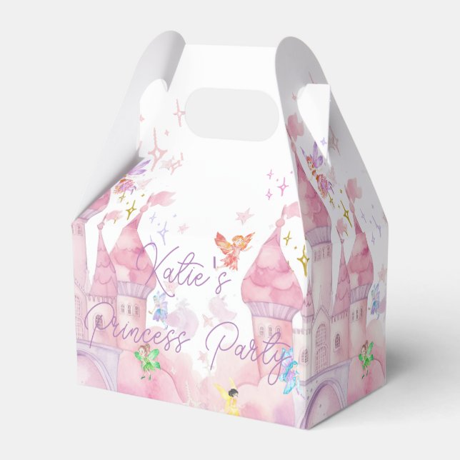 Kids Pink Fairy Princess Party Gift Favor Box (Front Side)