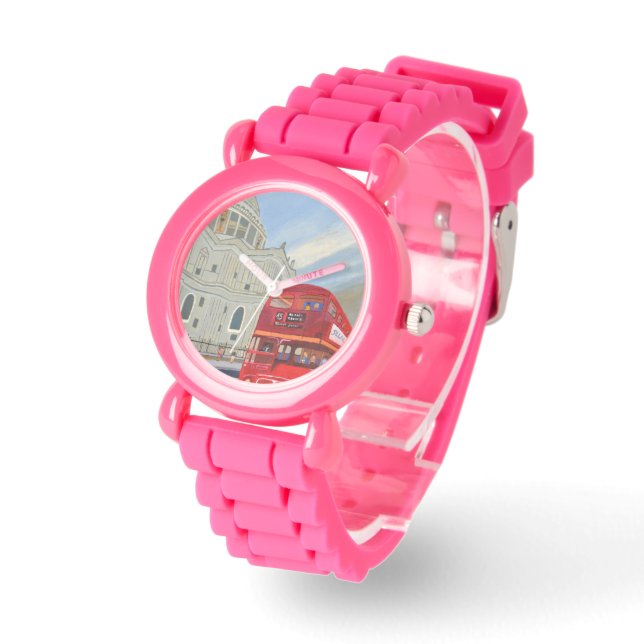 Kid's Pink Glitter Strap Watch (Angle)