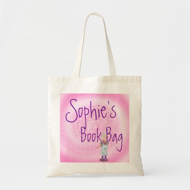 Kids Pink Library Book Bag Young Child (Front)