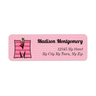 Kids Pink Moose Monogram M Adresse