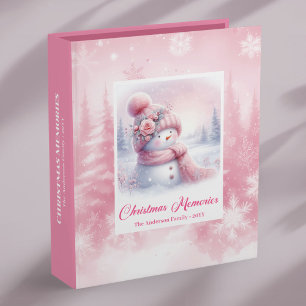 Kids Pink Snowman Xmas Album Sweet Winter Gift Boo Binder
