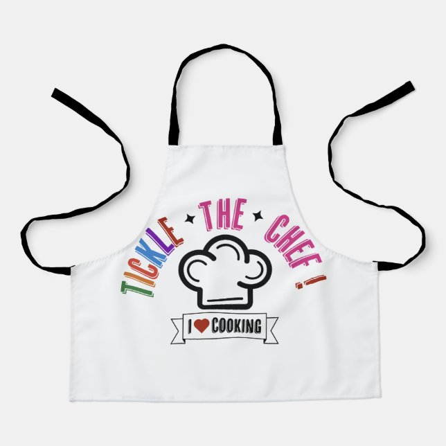 Kids Pink "Tickle the Chef" Food truck style Apron (Front)