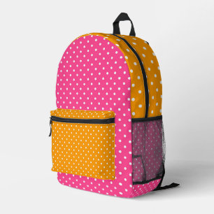 Kids Pink Yellow  Polka Dots  Printed Backpack