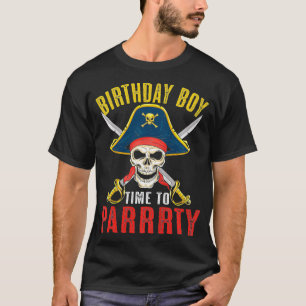 Kids Pirate Birthday Boy Time To Party Captain Fre T-Shirt