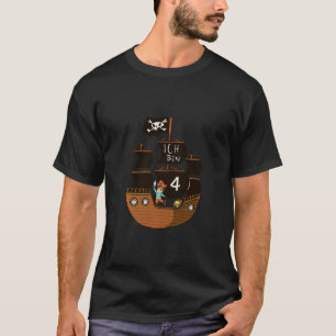Kids Pirate Kid On Pirate Ship Children Four Ye T-Shirt