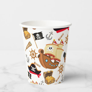 Kids Pirate Party Ahoy Matey Pirate Birthday Paper Cups
