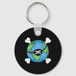 Kids Pirate Planet Earth Day Environmental Toddler Keychain