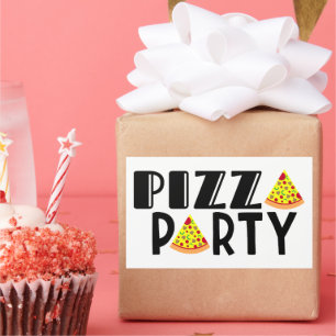 Kids Pizza Party Favour Sticker