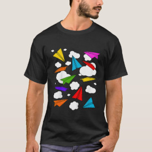 Kids Plane Little Boys Girls Summer Paper Airplane T-Shirt