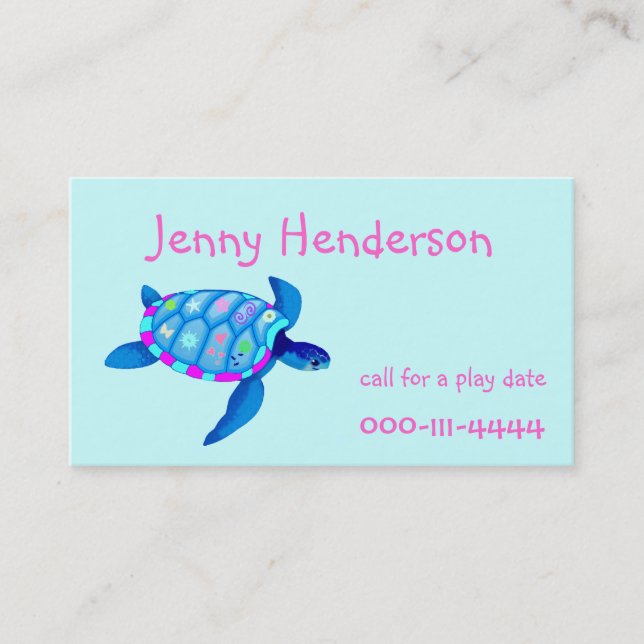 Kid's Play date calling card (Front)