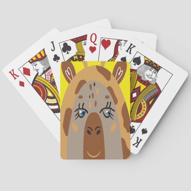 Kids Playing Cards with Comical Giraffe (Back)