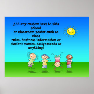 Kids Playing Personalized Classroom Poster