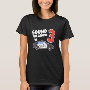 Kids Police Car 3rd Birthday 3 Years Old Birthday T-Shirt