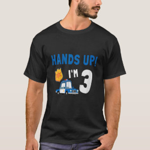 Kids Police Car 3rd Birthday 3 Years Old Birthday T-Shirt