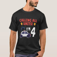 Kids Police Car 4rd Birthday 4 Years Old Birthday
