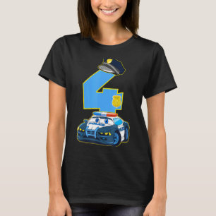 Kids Police Car 4th Birthday 4 Years Old Cop Offi T-Shirt