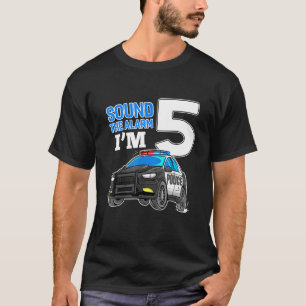 Kids Police Car 5th Birthday Tee