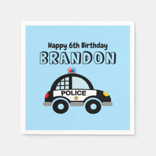 Kid's police themed Birthday party napkins