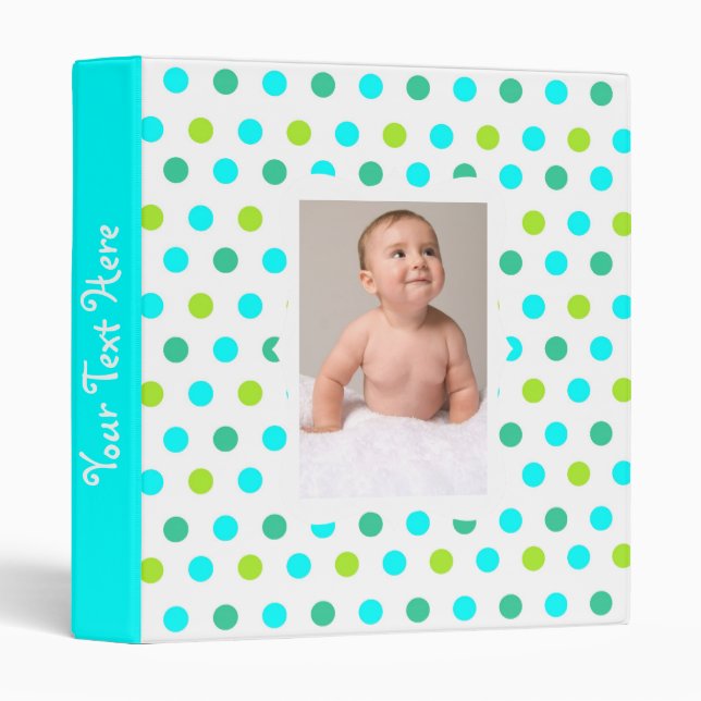 Kids Polka Dot Photo Album Binder (Front/Spine)