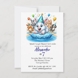 kids pool party birthday invitations Edithable