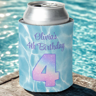 Kids pool party Summer 4th birthday Can Cooler