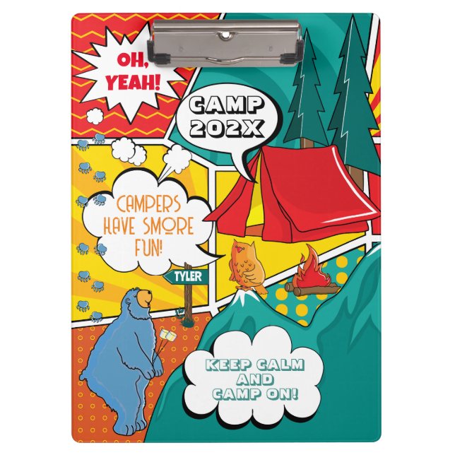 Kid's Pop Art Summer Camp Clipboard (Front)
