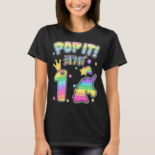 Kids Pop It 1st Birthday Girls Boys 1 Years Old Fi T-Shirt