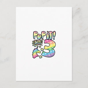 Kids Pop It 3rd Birthday Girls 3 Years Old Fidget Postcard